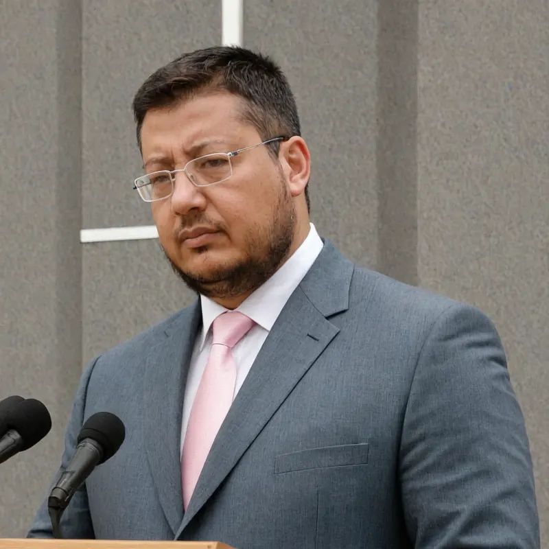 Dr Eleftherios Rinos speaking at a podium