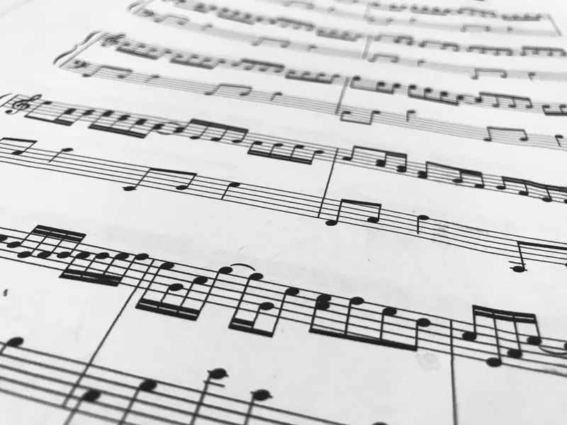 Close-up of printed sheet music