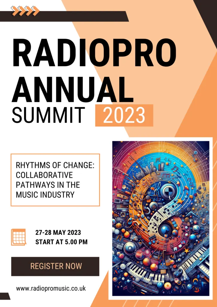 Poster for the 2023 RadioPRO Annual Summit in Manchester, 27-28 May 2023
